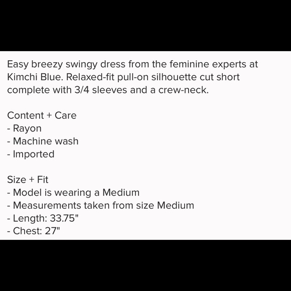 💗 BLACK 3/4 SLEEVES FLOWER UO DRESS 🌺 - Picture 4 of 4